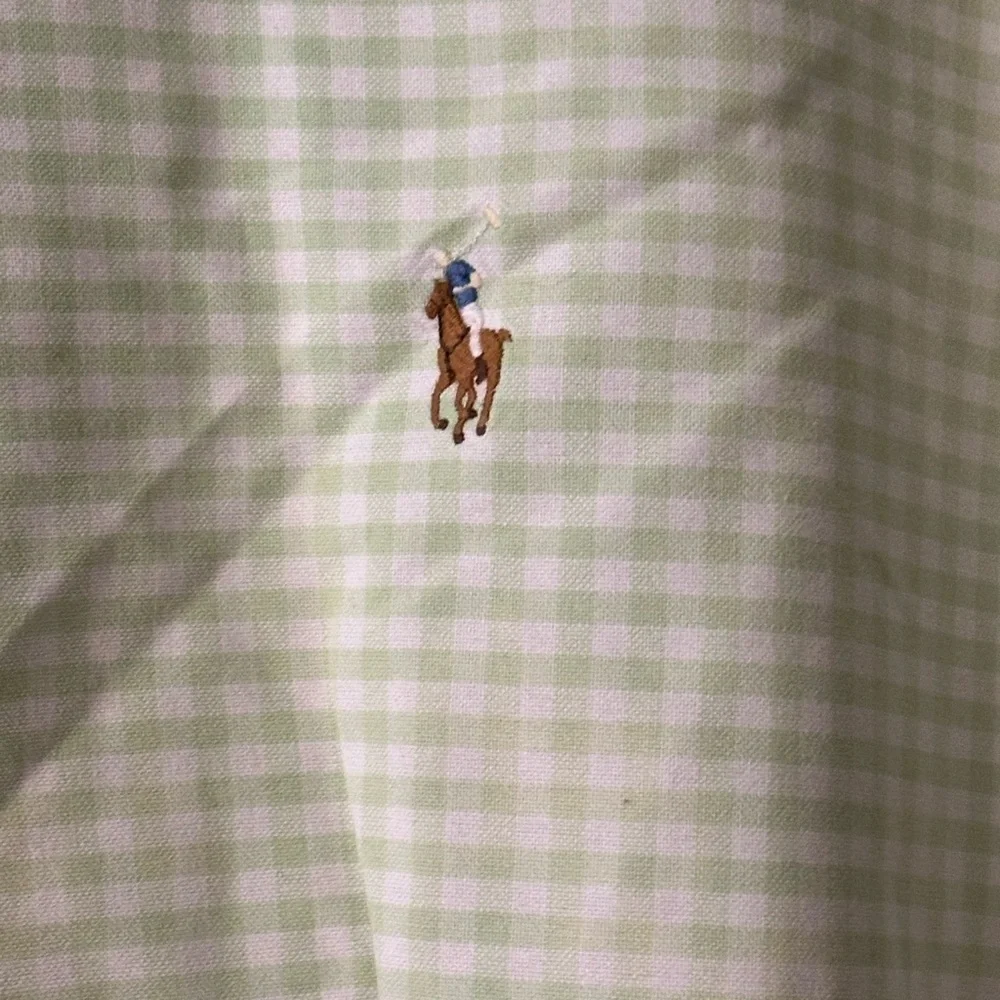 Ralph Lauren Light Green Gingham Shirt Aize XL